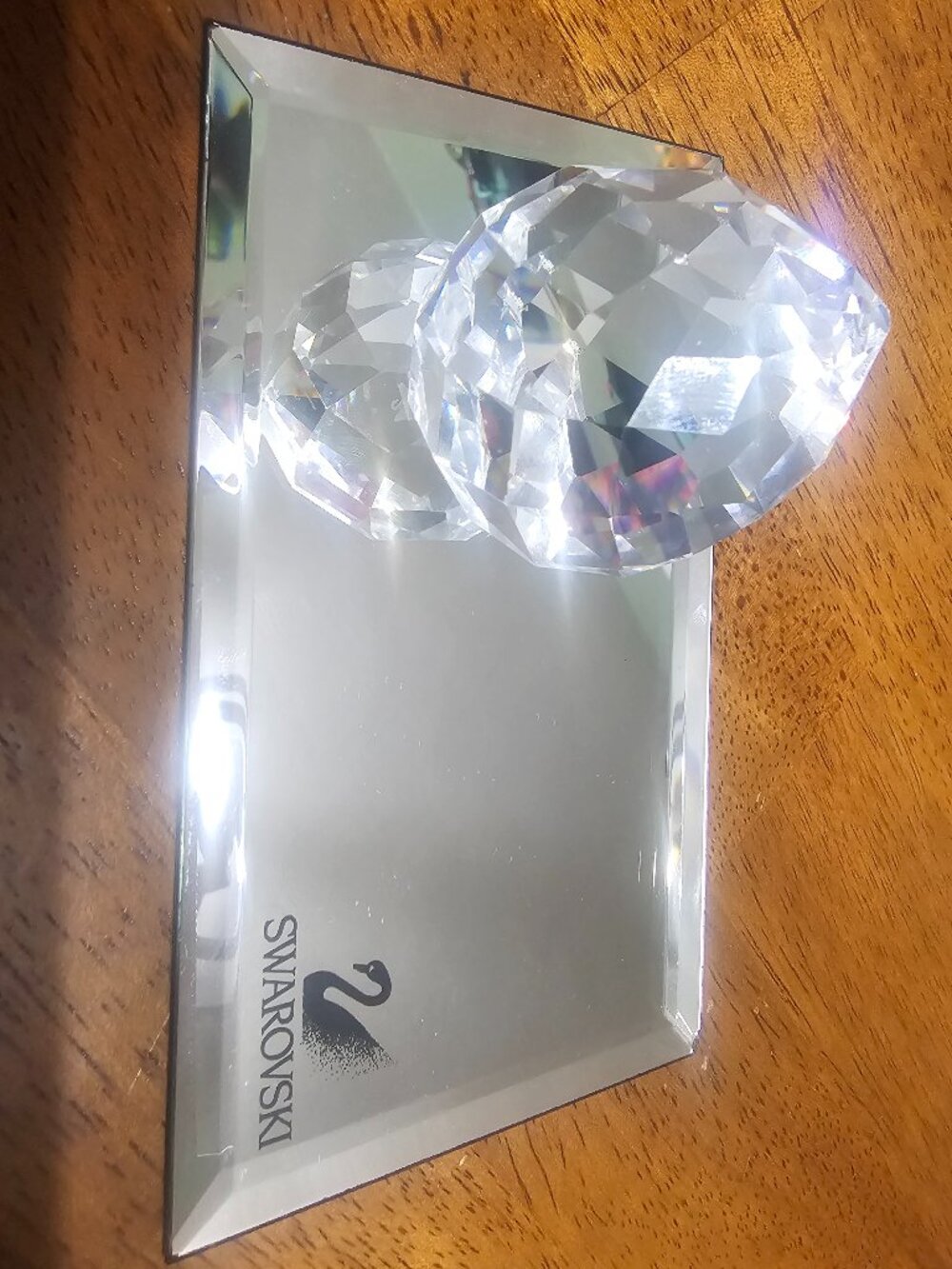 Swarovski Crystal Paper Weight and Display Mirror